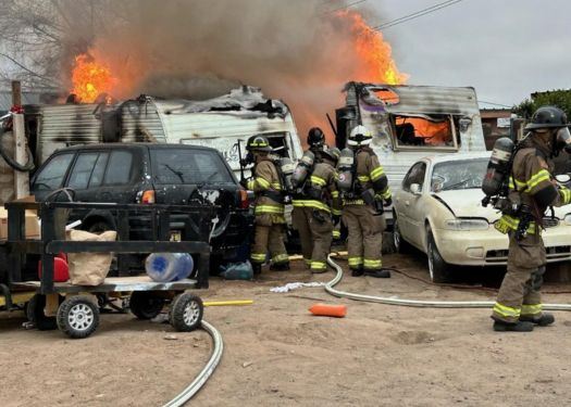 Fire Damages Travel Trailers in Las Cruces