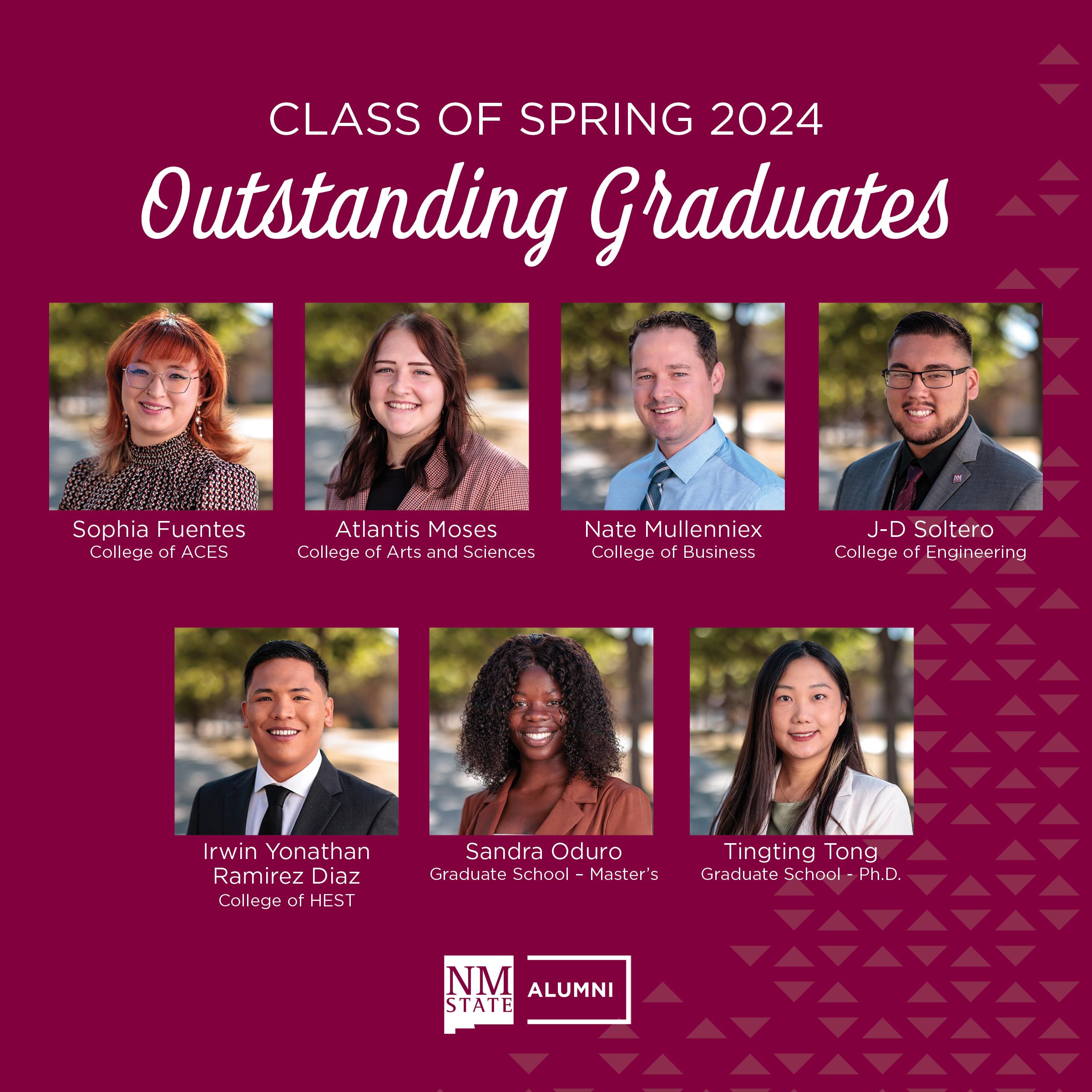 NMSU’s spring 2024 Outstanding Graduate Award recipients exemplify scholarship, service, leadership