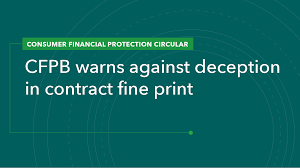 CFPB Warns Against Deception in Contract Fine Print