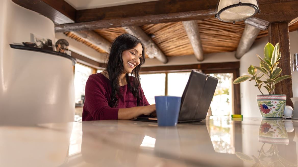 Student studying at home