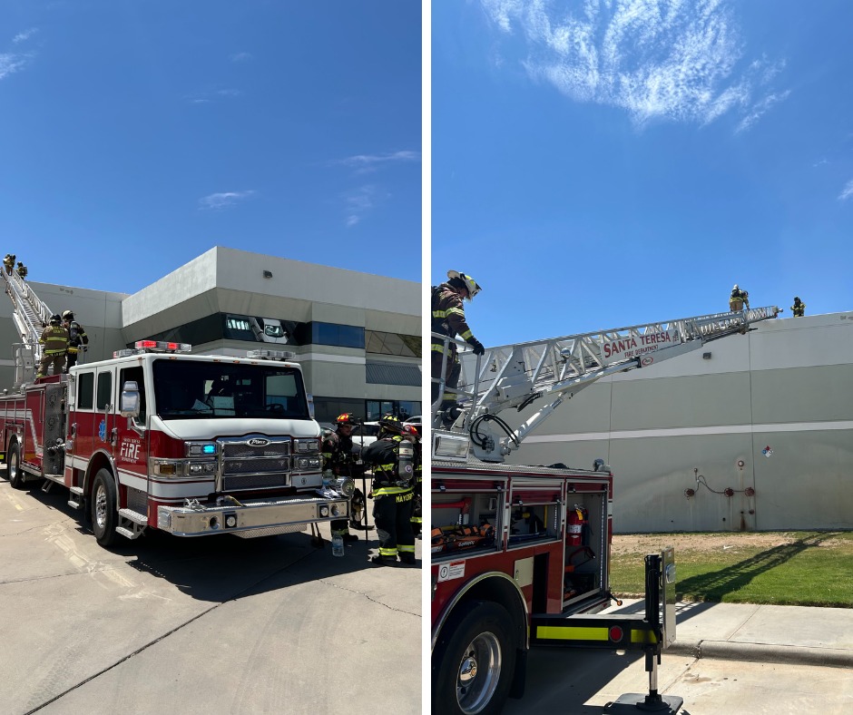 Doña Ana County Fire Rescue Responds with Ladder Truck to Santa Teresa Industrial Park Fire