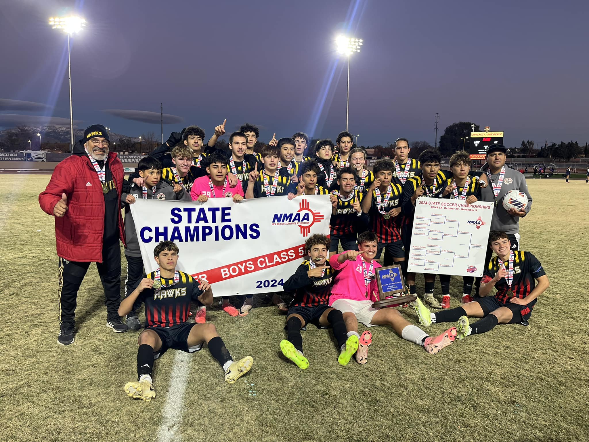 Centennial Boys Raise Blue Trophy, Ending Soccer Season On Top; After Incredible Season, Cruces Girls Finish Year as State Championship Runner-Up