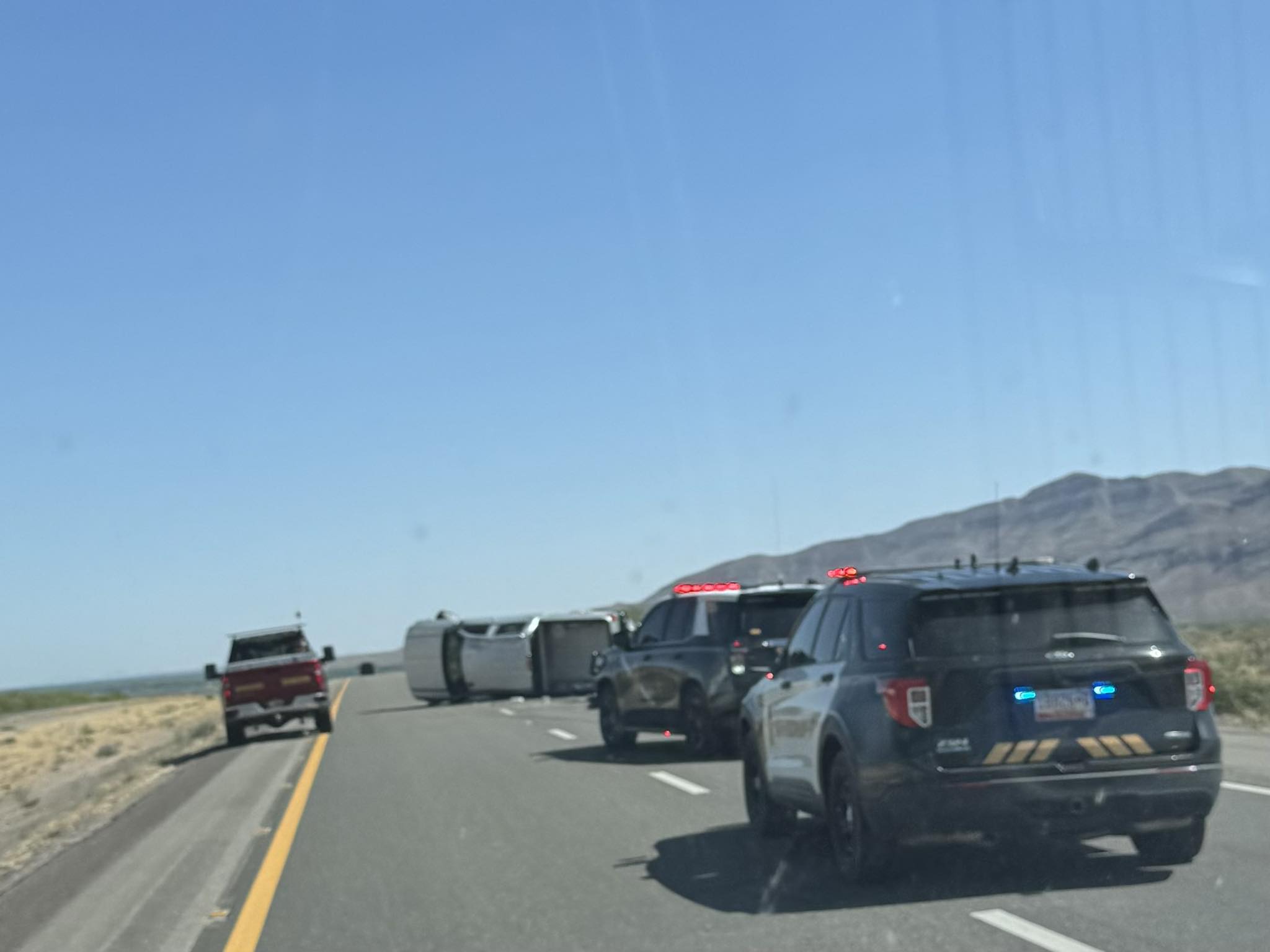 Breaking: Rollover crash on Interstate 25 near Radium Springs.