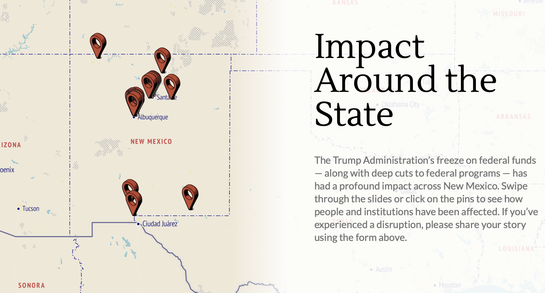 Pinpointing Chaos: New Mexico Department of Justice Federal Disruptions Webpage Now Features Interactive Map