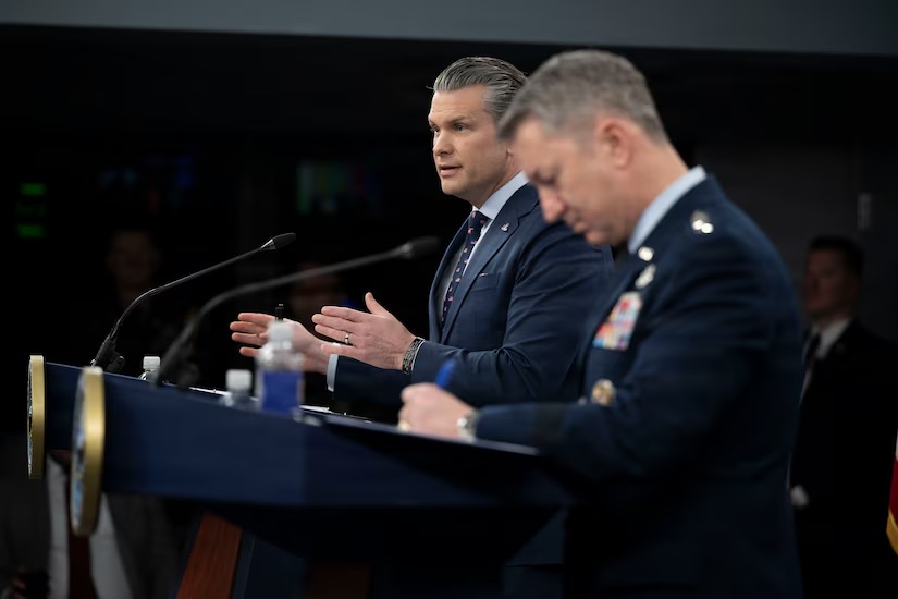 Secretary of War Pete Hegseth and Chairman of the Joint Chiefs Air Force Gen. Dan Caine Hold a Press Briefing [Transcript]