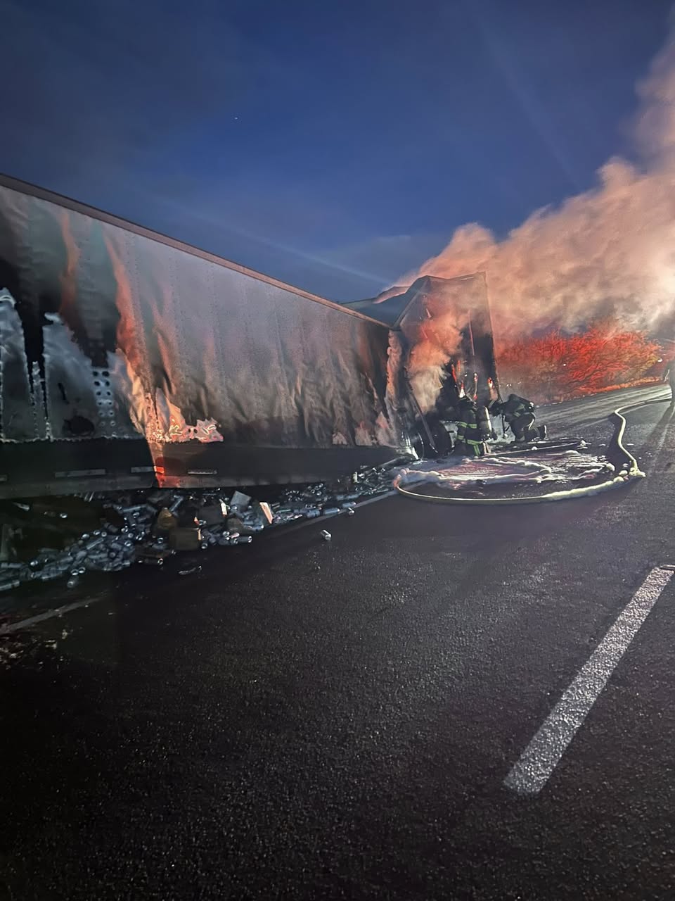 I-10 Eastbound Closed as County Fire Rescue Crews Extinguish Saturday Morning Truck Fire