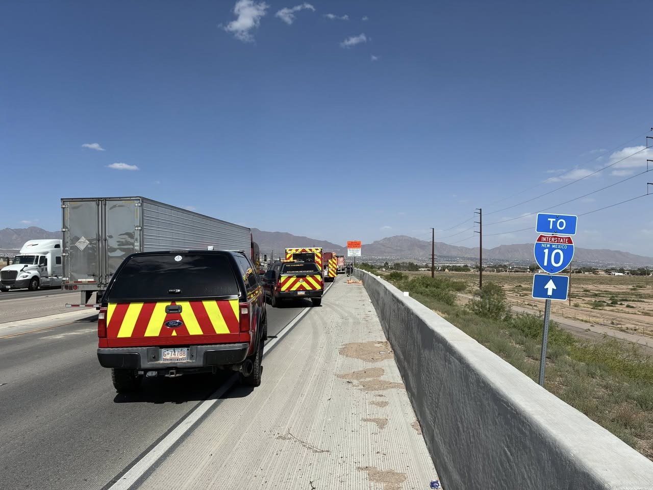 Semi-Trailer Catches Fire Along Pete Dominici