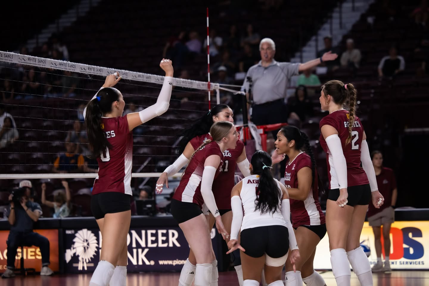 Volleyball: Aggies Take First Win of Season in Straight-Set Sweep of California Baptist
