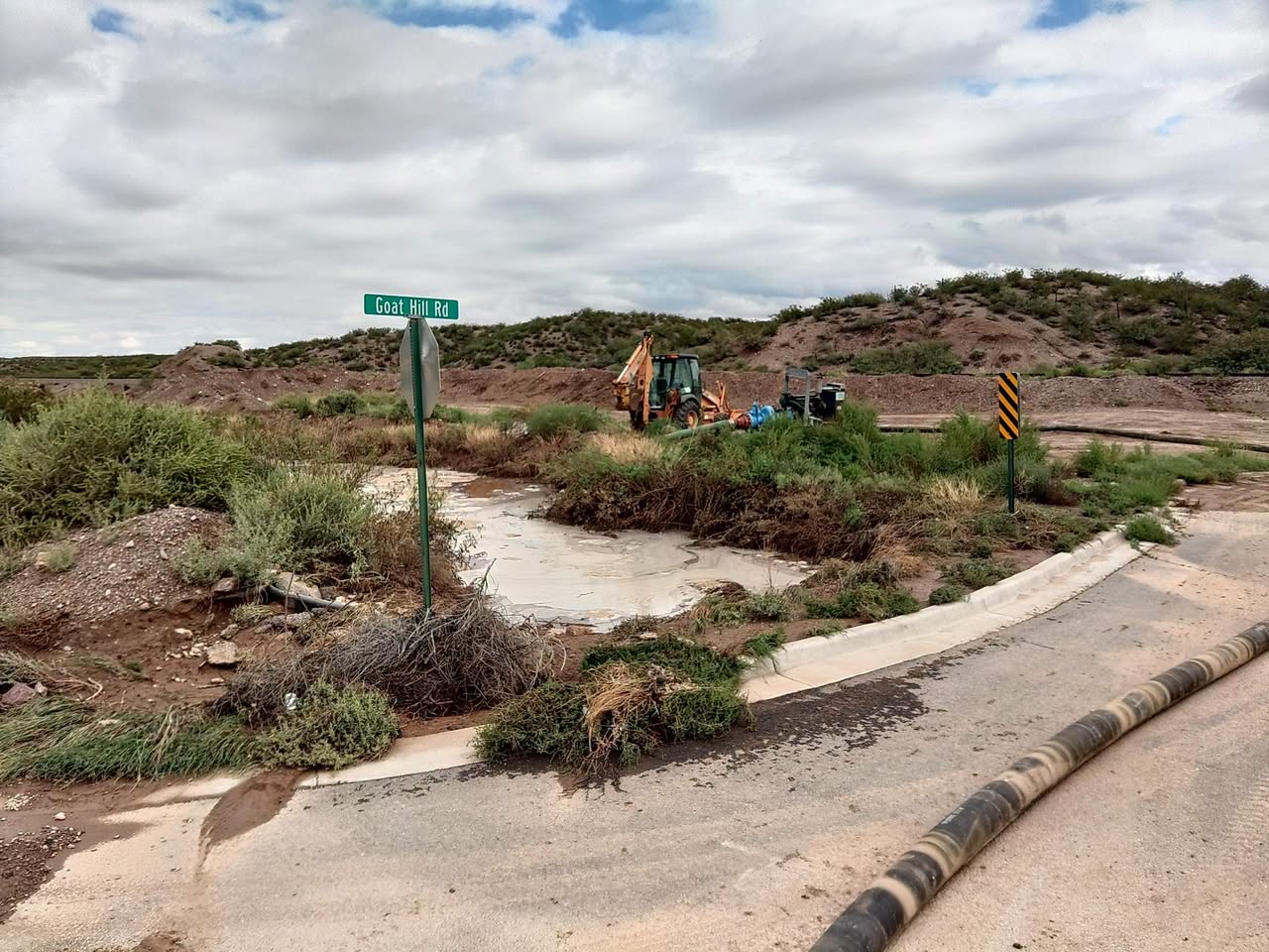 Public Works Crews Pump Floodwater, Clear Debris Near Goat Hill Road